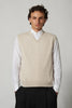 Gilet Scollo a V in Puro Cashmere Avena