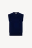 Gilet Scollo a V in Puro Cashmere Ink Blue