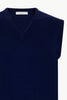 Gilet Scollo a V in Puro Cashmere Ink Blue