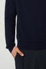 Girocollo a Costa Inglese in Puro Cashmere Navy