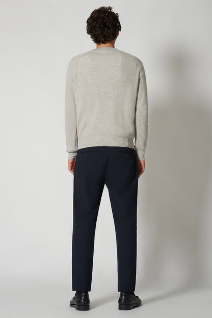 Girocollo a Costa Inglese in Puro Cashmere Pomice