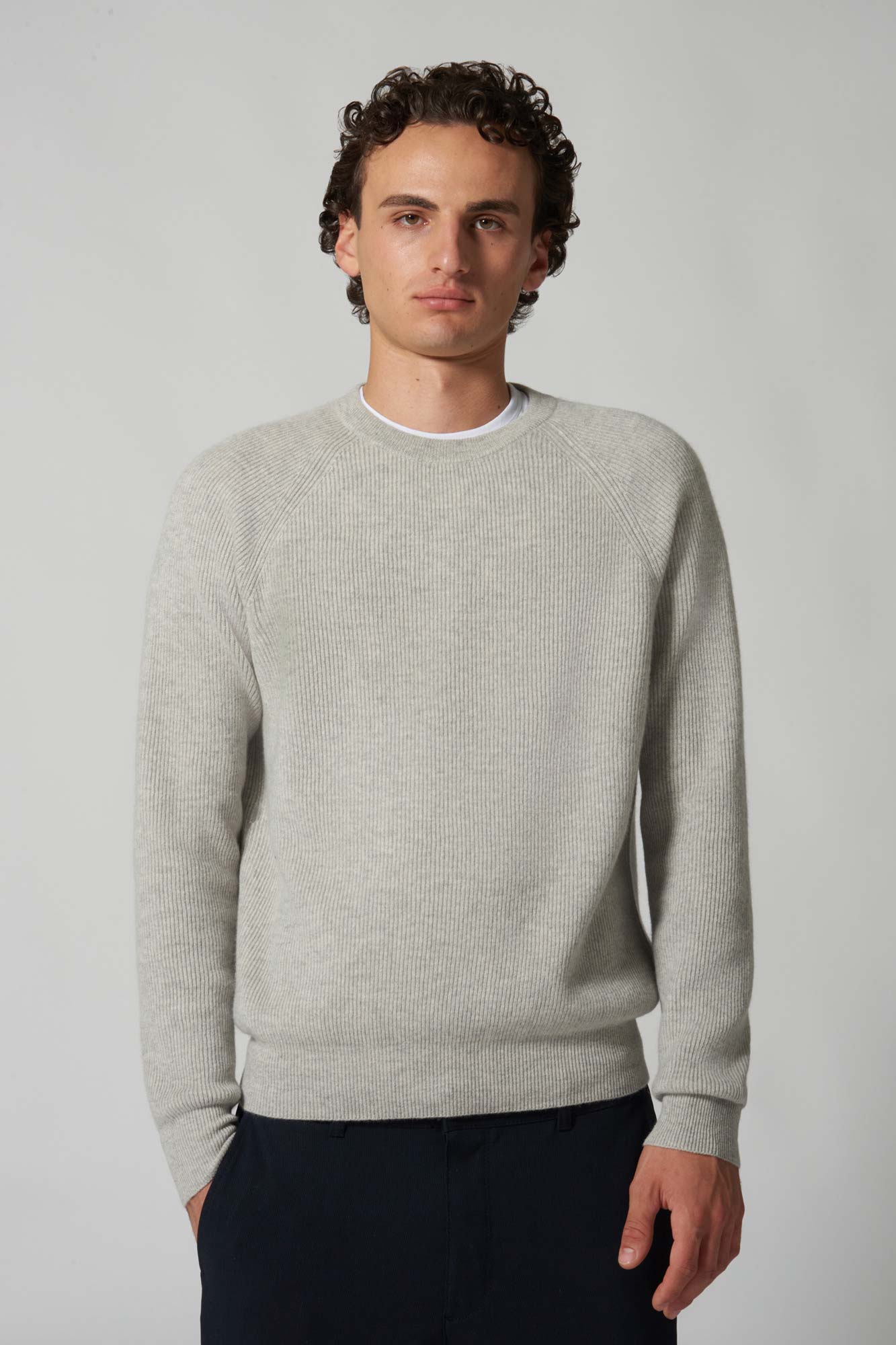 Girocollo a Costa Inglese in Puro Cashmere Dune