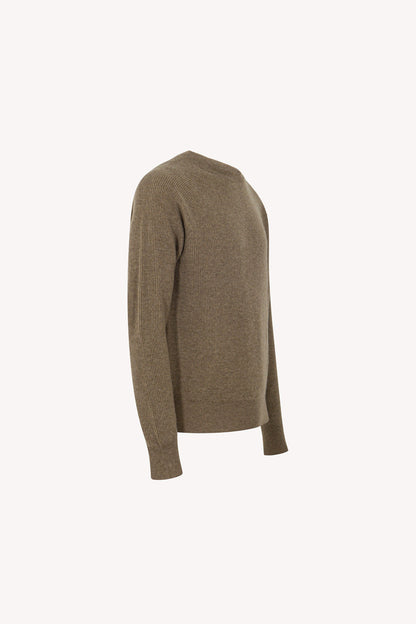 Girocollo a Costa Inglese in Puro Cashmere Dune