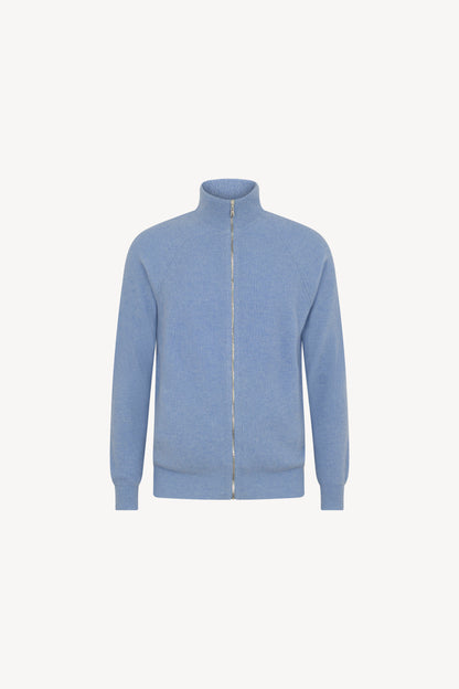 Cardigan Zip Costa Inglese Puro Cashmere