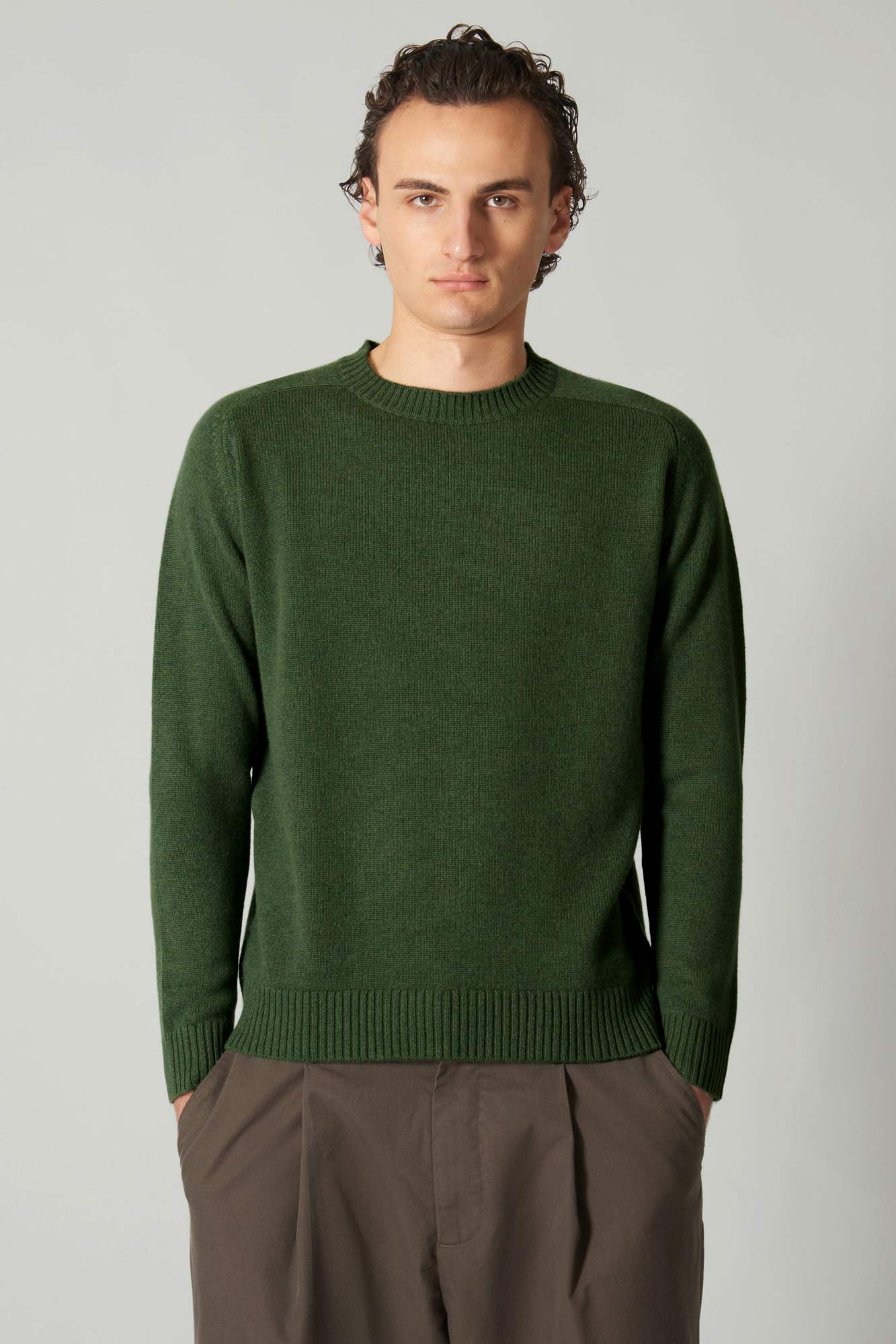 Girocollo 4 Fili in Puro Cashmere Loden