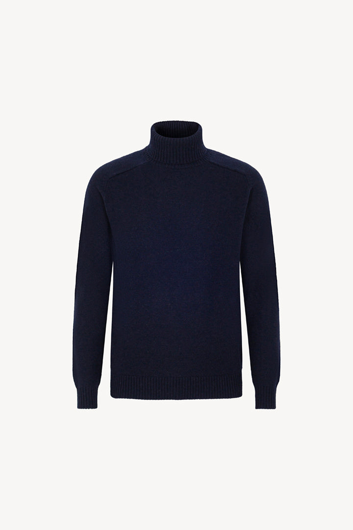 Navy Pure Cashmere 4-Ply Turtleneck Pullover