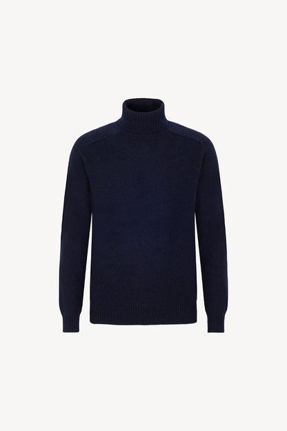Navy Pure Cashmere 4-Ply Turtleneck Pullover