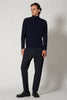 Navy Pure Cashmere 4-Ply Turtleneck Pullover
