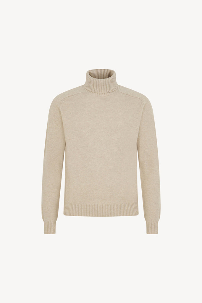 Oat Pure Cashmere 4-Ply Turtleneck Pullover