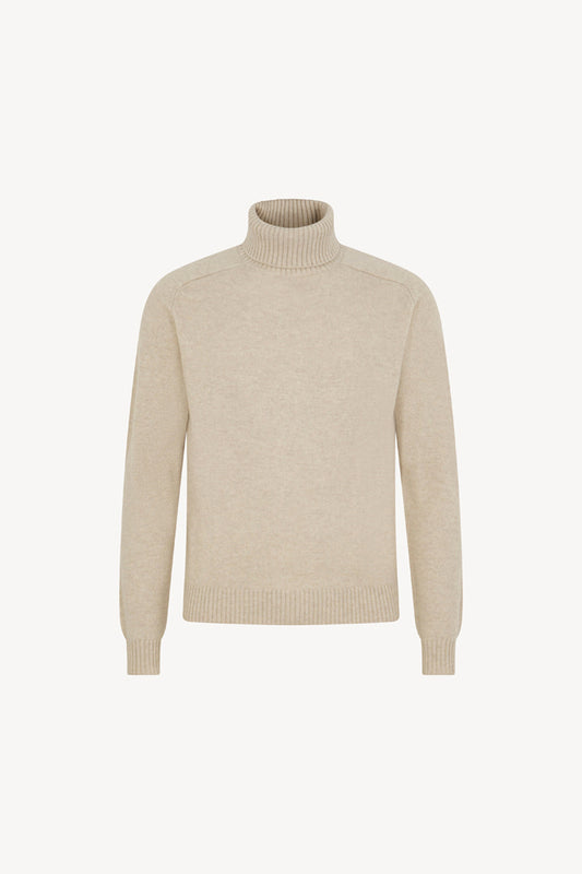 Oat Pure Cashmere 4-Ply Turtleneck Pullover
