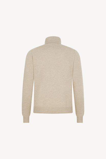 Oat Pure Cashmere 4-Ply Turtleneck Pullover