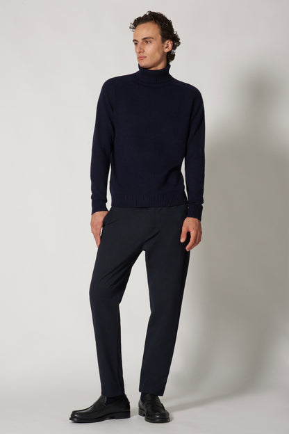 Dolcevita 4 Fili in Puro Cashmere Ink Blue