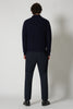 Cardigan Collo a Scialle a Costa Inglese in Puro Cashmere Navy