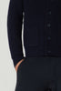 Cardigan Collo a Scialle a Costa Inglese in Puro Cashmere Navy