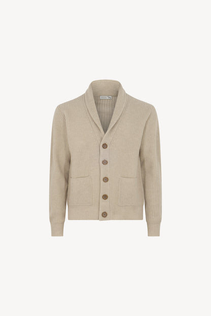 Cardigan Collo Scialle Costa Inglese Puro Cashmere