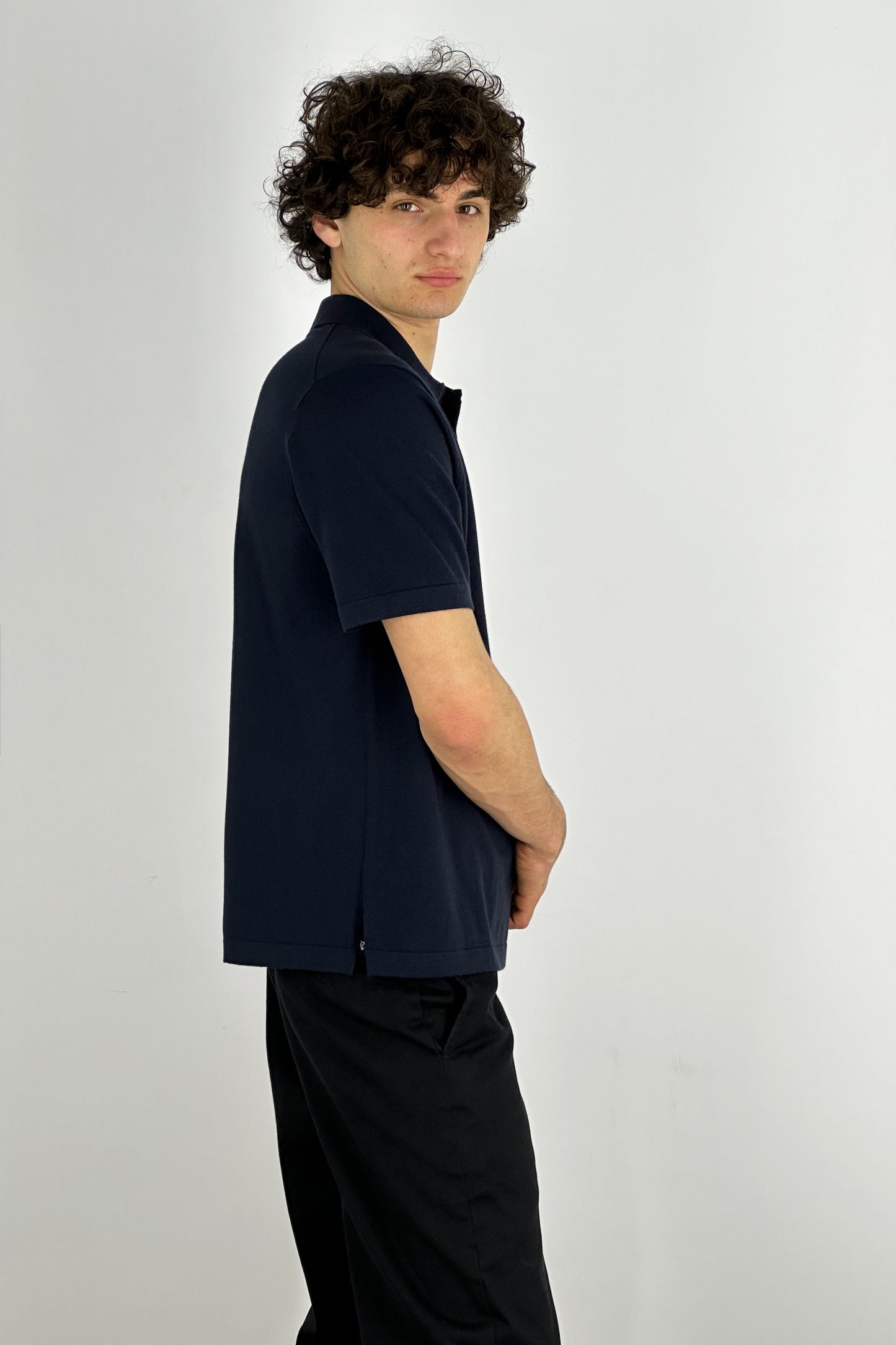 Cotton - Cashmere Half Sleeve Polo Shirt