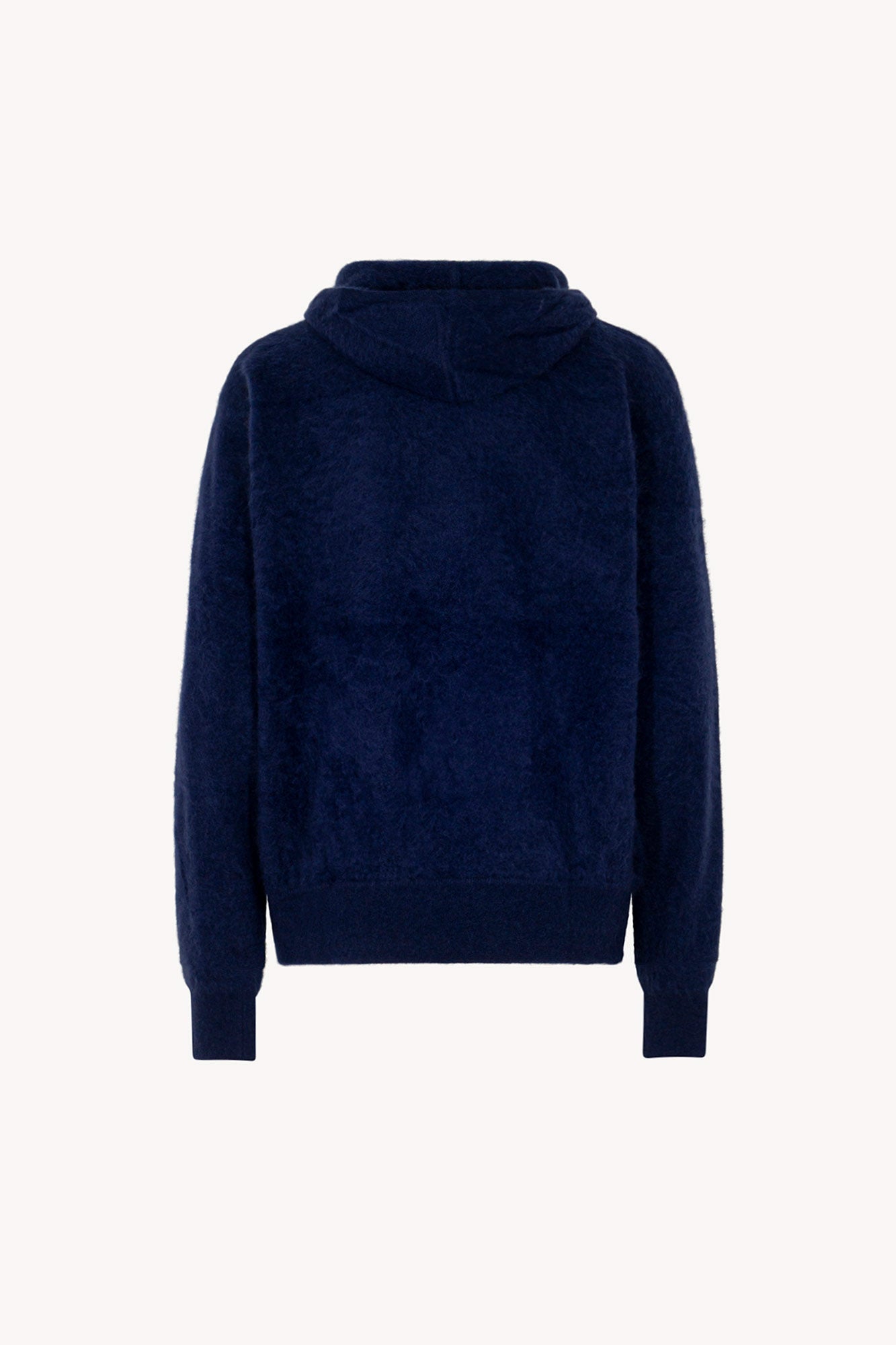 Felpa con Cappuccio Unisex in Puro Cashmere Spazzolato Marino