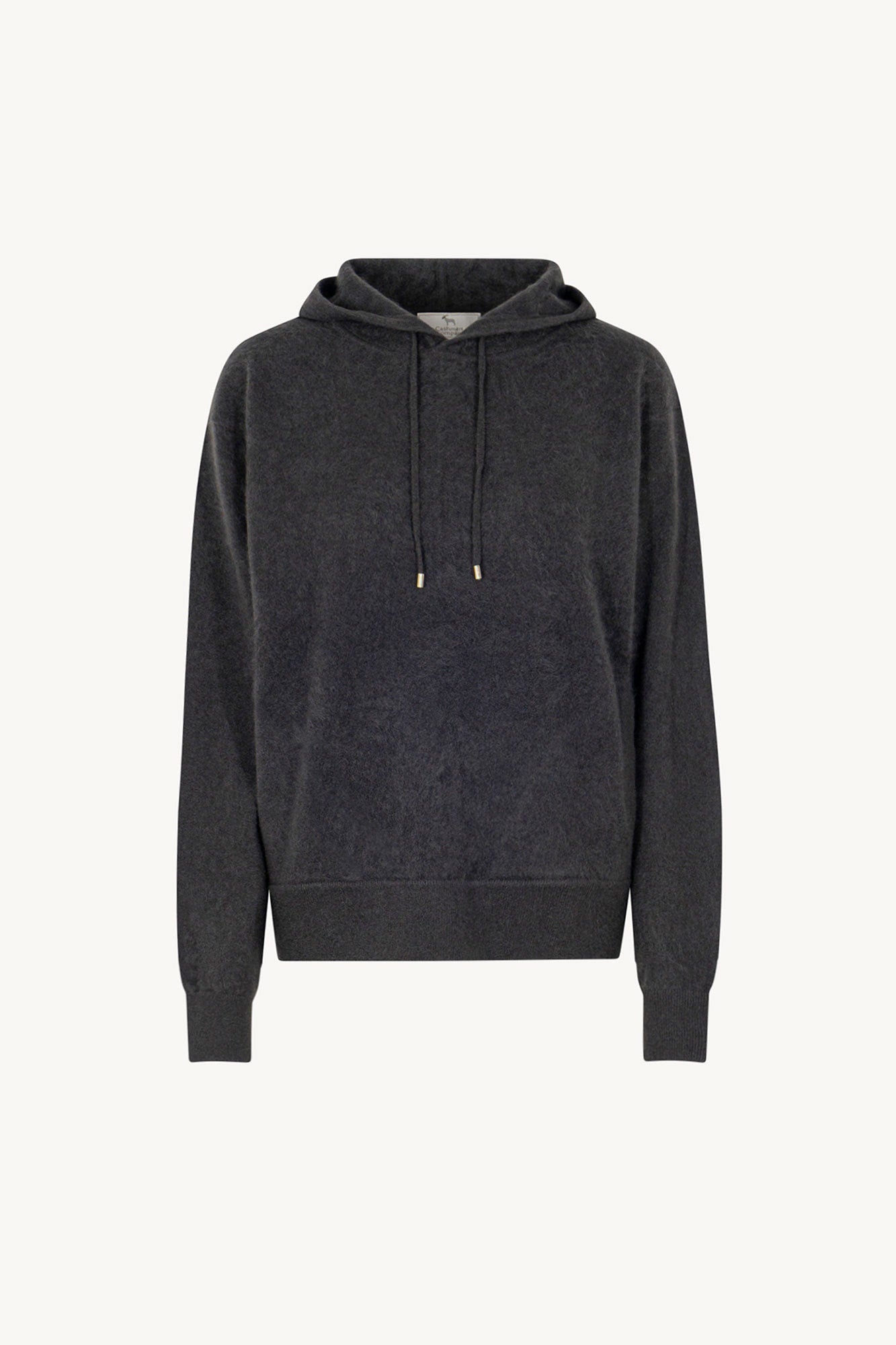 Felpa con Cappuccio Unisex in Puro Cashmere Spazzolato Ardesia