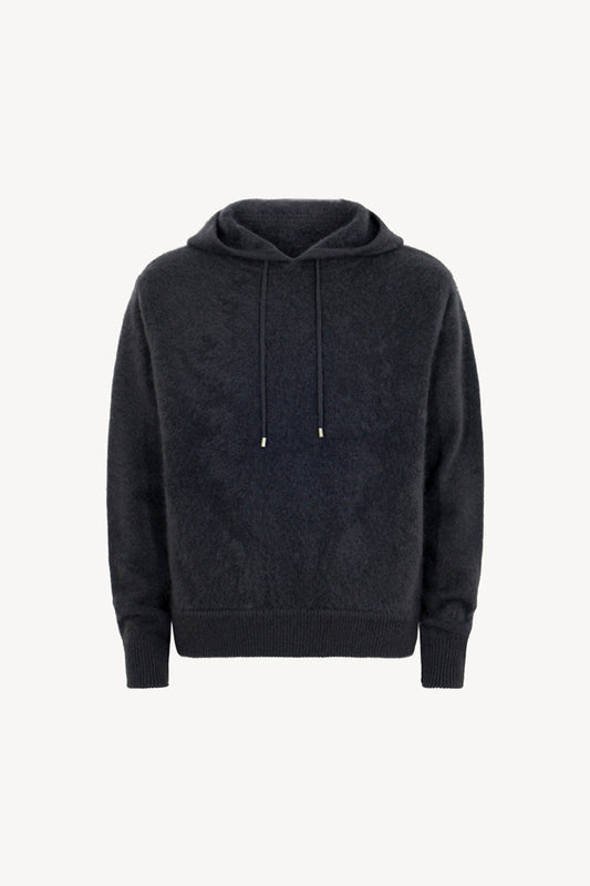 Felpa con Cappuccio Unisex in Puro Cashmere Garzato Ardesia