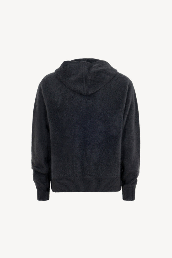 Felpa con Cappuccio Unisex in Puro Cashmere Garzato Ardesia