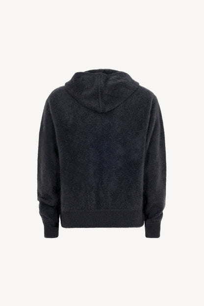 Felpa con Cappuccio Unisex in Puro Cashmere Garzato Ardesia
