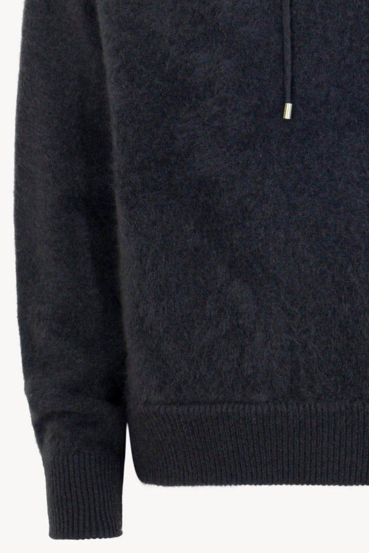Felpa con Cappuccio Unisex in Puro Cashmere Garzato Ardesia