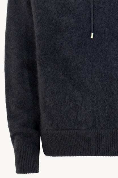 Felpa con Cappuccio Unisex in Puro Cashmere Garzato Ardesia