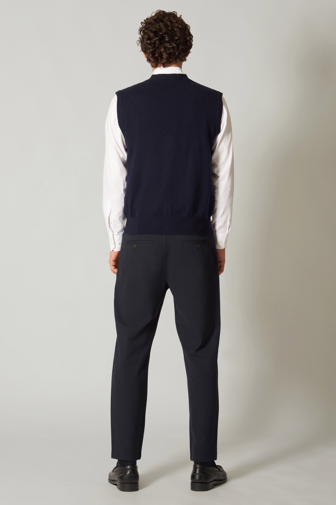 Gilet con Bottoni in Puro Cashmere Navy