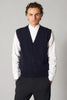 Gilet con Bottoni in Puro Cashmere Navy