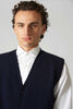 Gilet con Bottoni in Puro Cashmere Navy