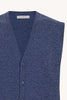 Gilet con Bottoni in Puro Cashmere Denim Scuro