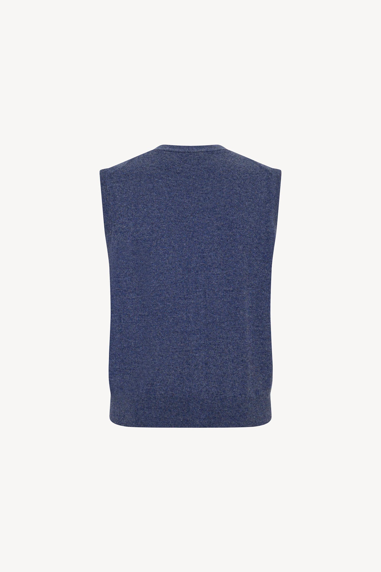 Gilet con Bottoni in Puro Cashmere Denim Scuro