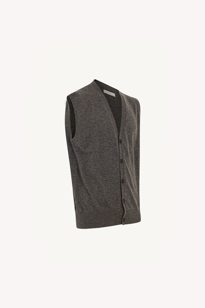 Gilet con Bottoni in Puro Cashmere Flanella