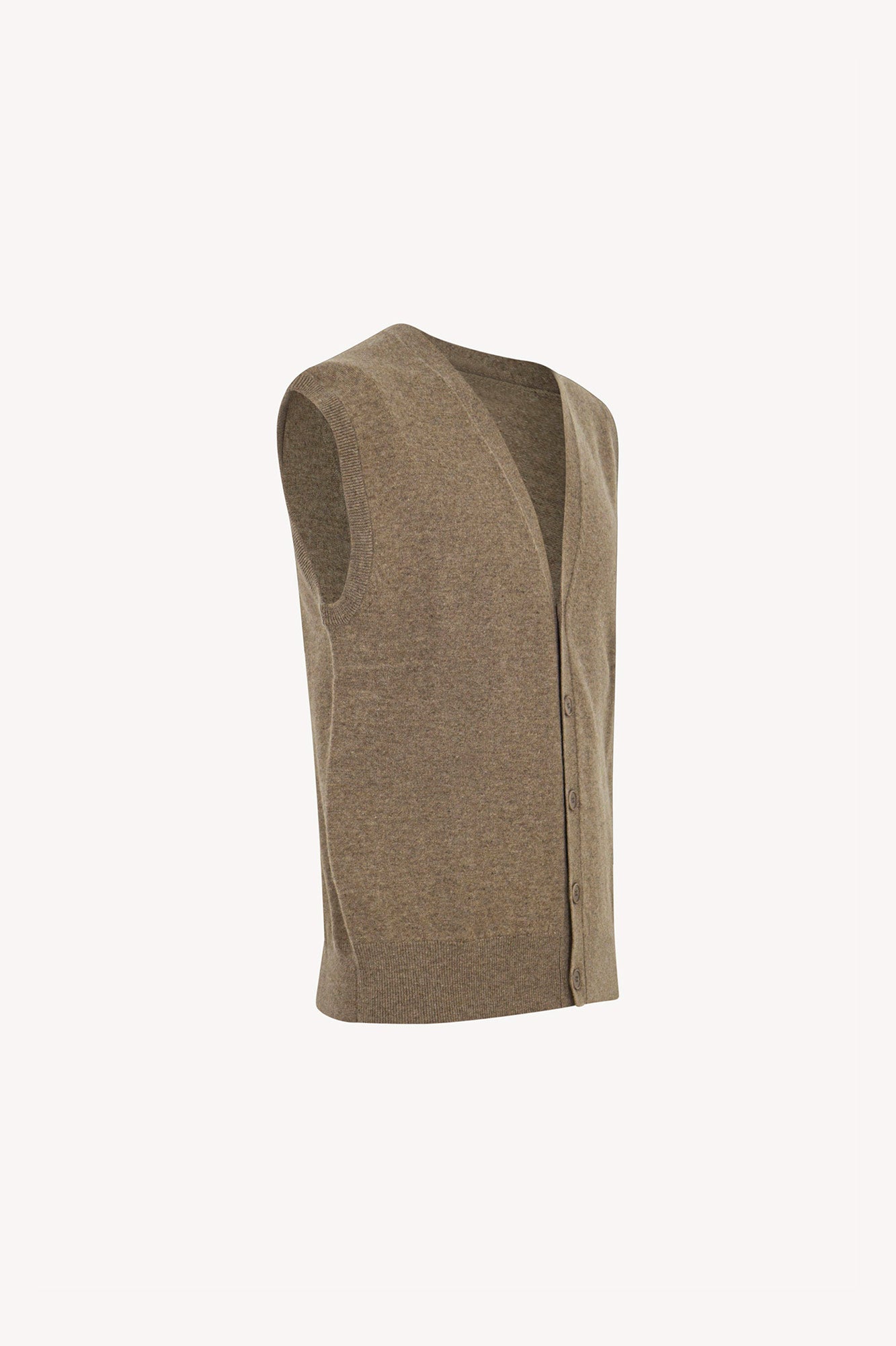 Gilet con Bottoni in Puro Cashmere Dune