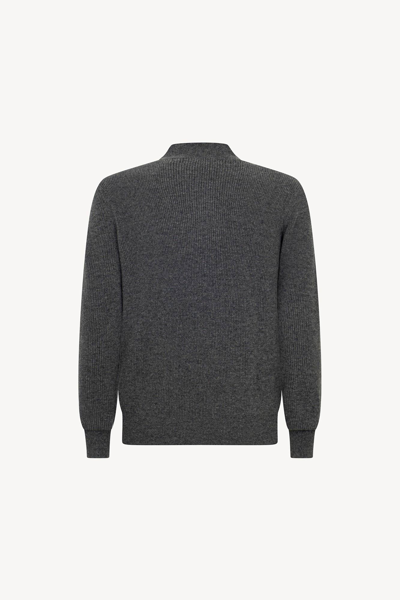 Lupetto Mezza Zip a Costa Inglese in Puro Cashmere Flanella