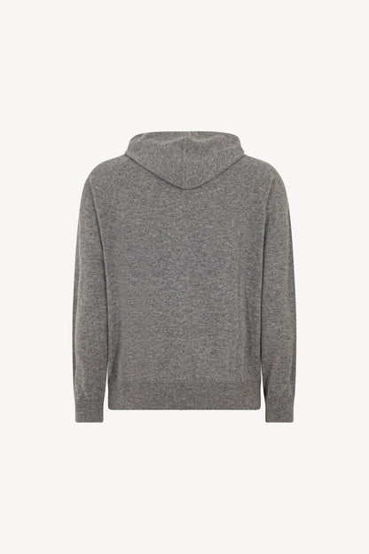 Felpa Uomo con Cappuccio in Puro Cashmere Silver