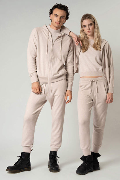 Pantaloni Jogging Unisex in Puro Cashmere Avena