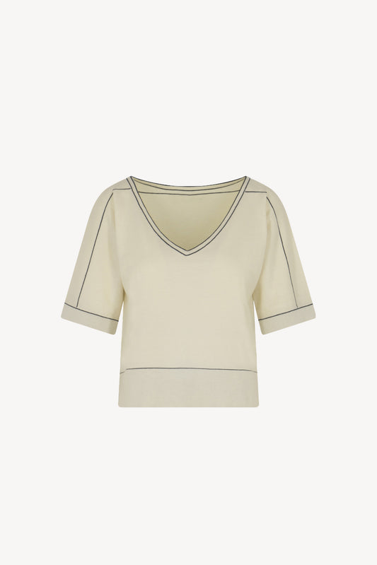 Cotton - Cashmere V-neck Kimono