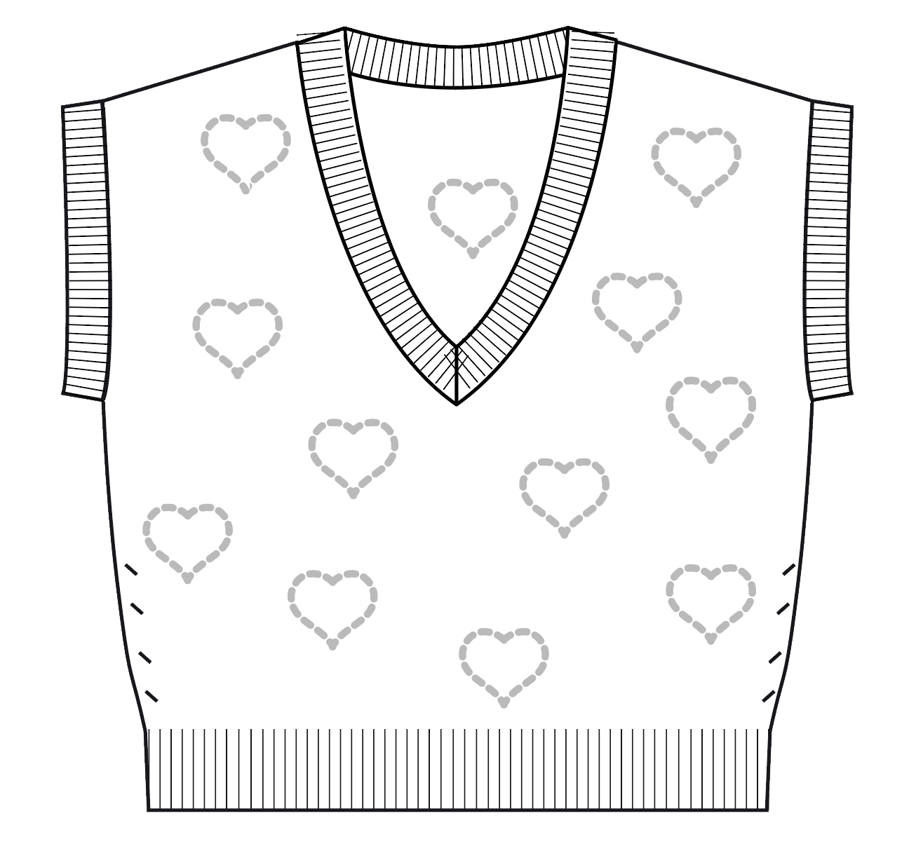Pure Cashmere Hearts Vest