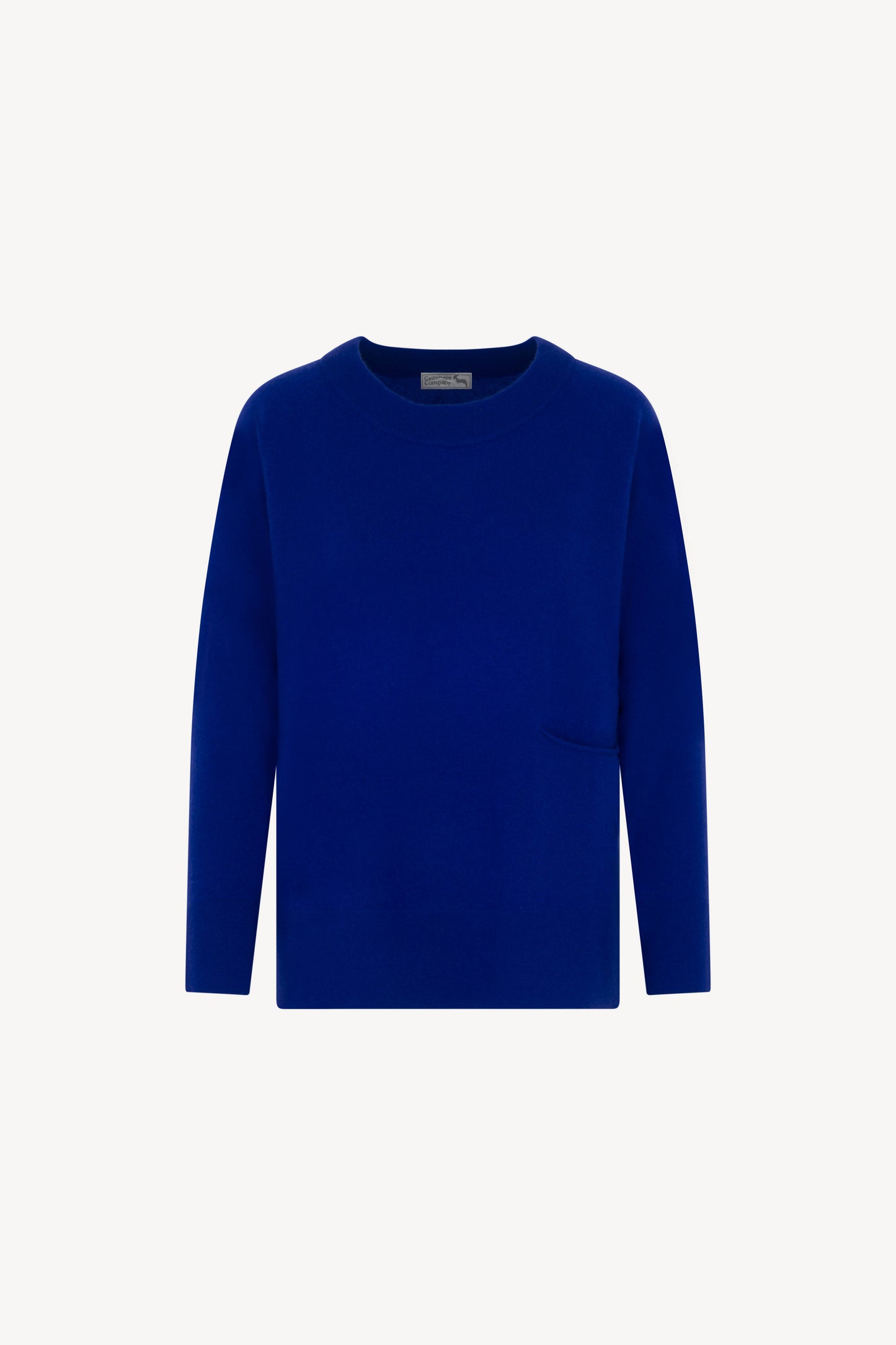 Raglan Sweater with Pocket Solid Color Pure Cashmere